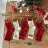 Velvet Bow New Year'S Socks, Exquisite Rabbit Plush Mixed Warm Big Red Socks