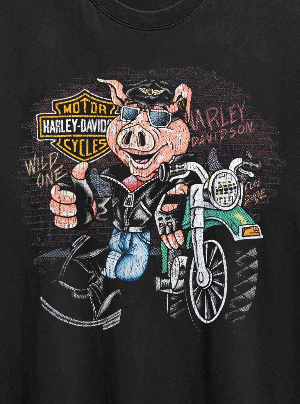 HD Wild One Washed T-Shirt Black XL L