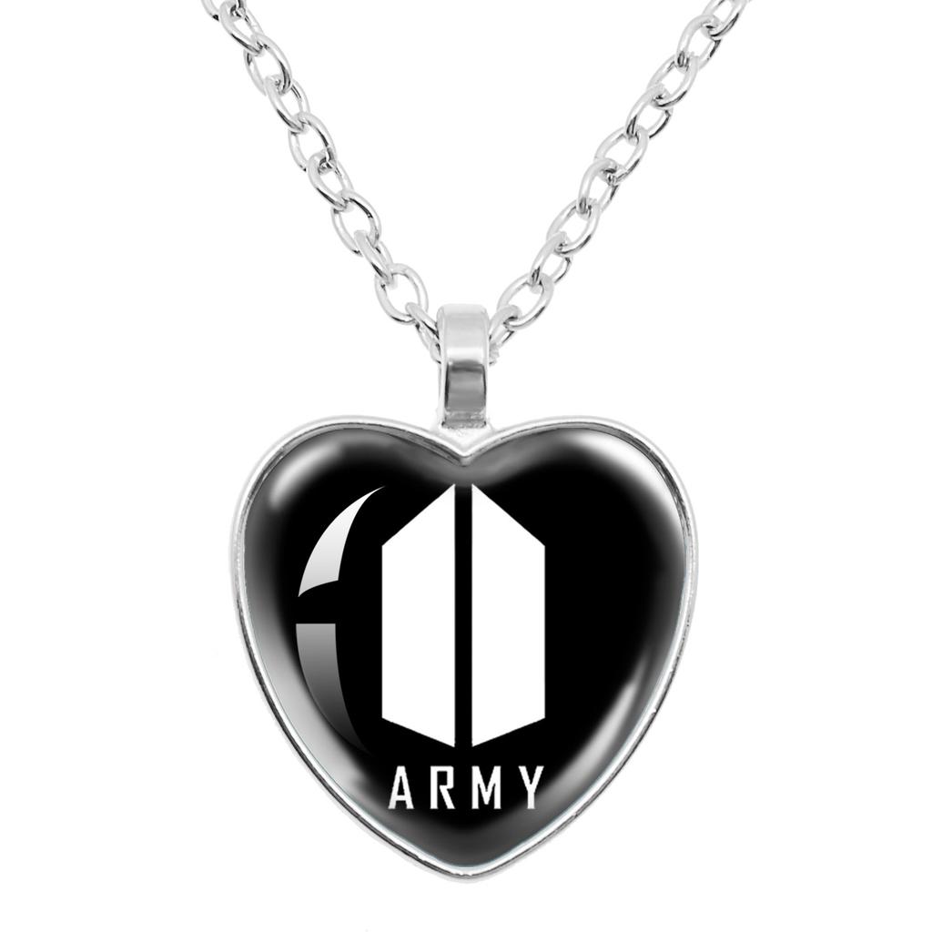 BTS Heart-shaped Necklace, BTS Pendant, Jewelry, K-pop ARMY Fan Gift.