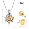 Stainless Steel Hollow Jewelry Heart Shaped Pendant Necklace Lotus Flower Shape Jewelry