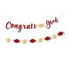 Glittering Congrats Grads Ornament Graduation Party Hanging Decoration for Class of 2025 for Decoration Celebration