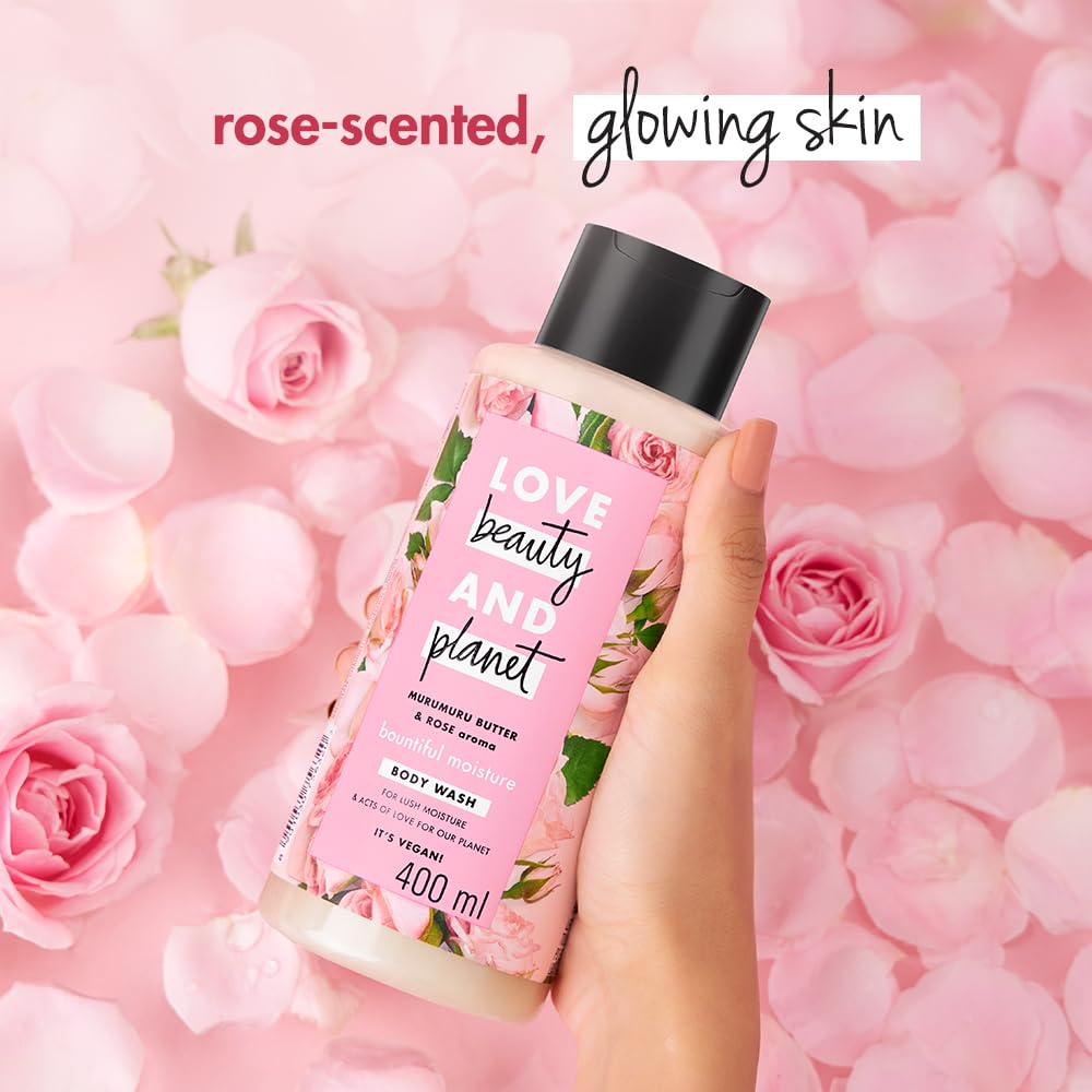 Love Beauty And Planet Moisturising Body Wash 400ml Pack of 1 With Murumuru Butter Rose Fragrance