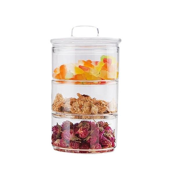 Transparent Glass Salad Bowl & High Borosilicate Storage Jar for Fruits and Snacks