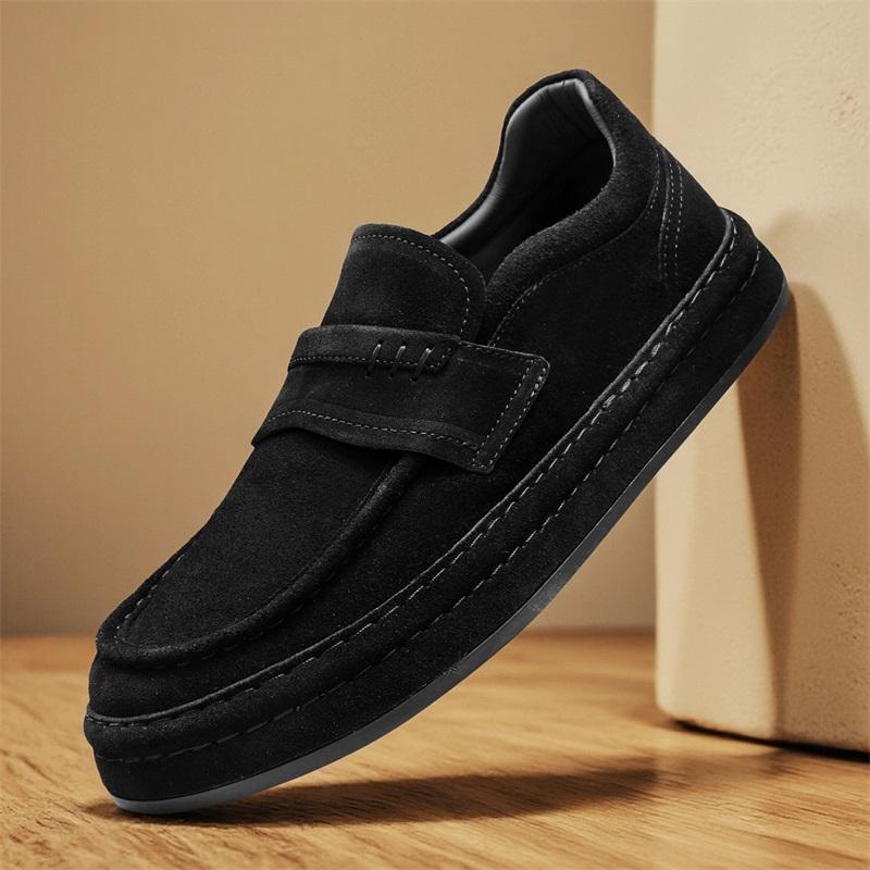 High Quality Mens Loafers Suede Leather Slip on Men Casual Shoes Comfortable Walking Footwear Platform Lightweight Driving Shoes