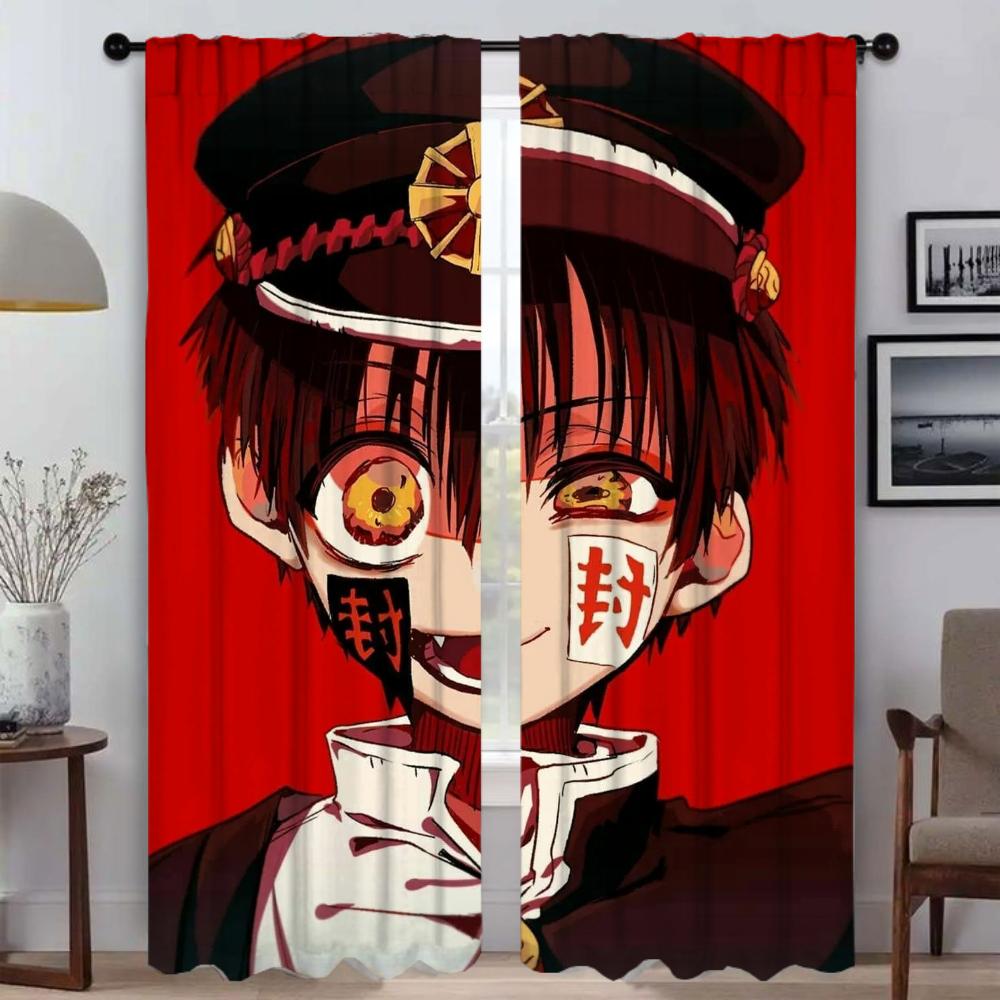 Modern Living Room Curtains for Camera Hanako Kun Shades Tulle for Bedroom Blackout Curtain Home Interior Curtains 2 Pieces