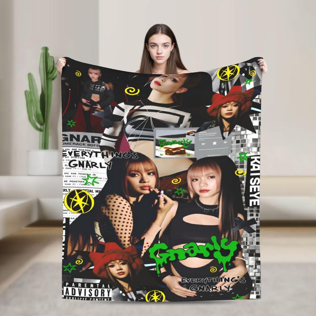 Katseye Kpop Girls Warm Blanket Child Plush Throw Blanket Print Couch Chair Flannel Bedspread Sofa Bed Cover