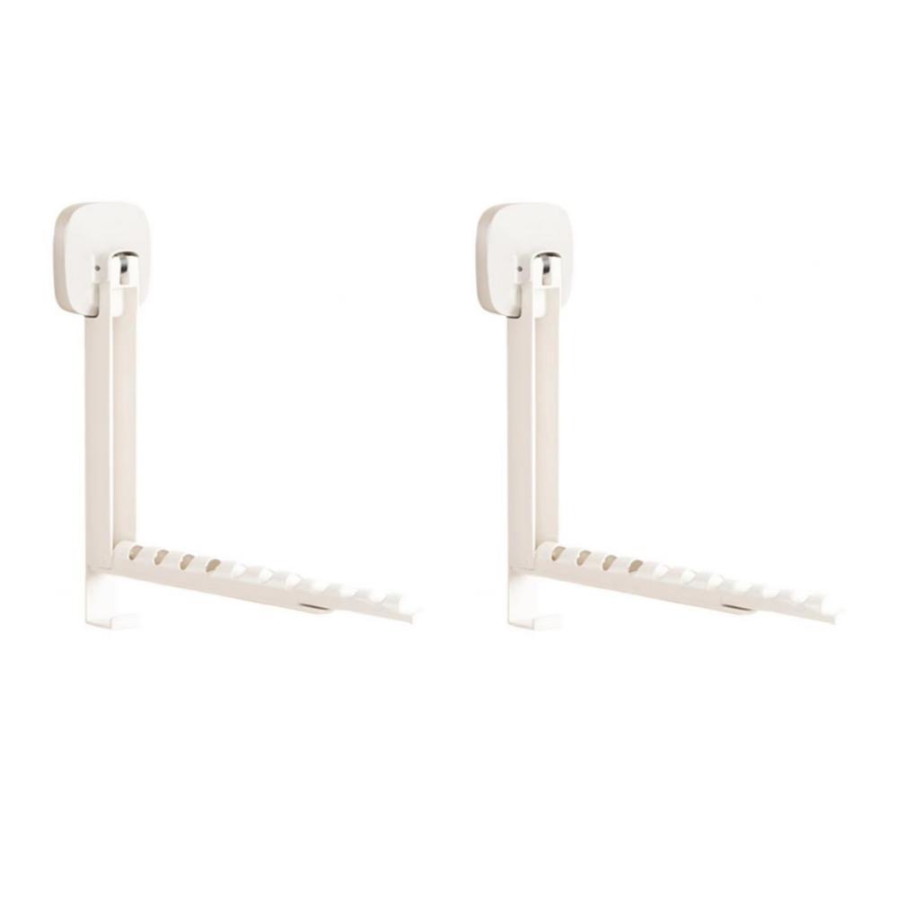 2 Pieces No-drill Installation Suction Cup Clothes Hanger Adjustable Length Laundry Rack  for Home