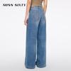 MISS SIXTY Women's 2025 Summer Retro Acetate Blend Slit Wide-Leg Jeans
