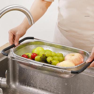 Drain Basket Sink Draining Fine Mesh Durable Easily Store Handy Tool Over The Strainer