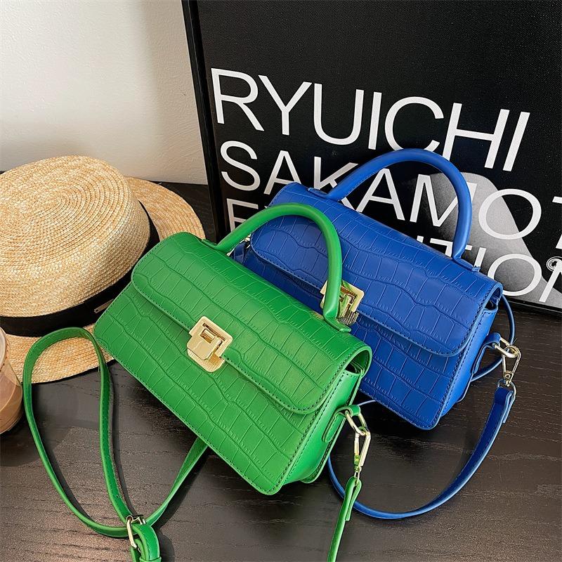 Bag Women's New Women's Bag Textured Stone Pattern Portable Small Square Bag Fashion Versatile Popular Shoulder Crossbody Bag