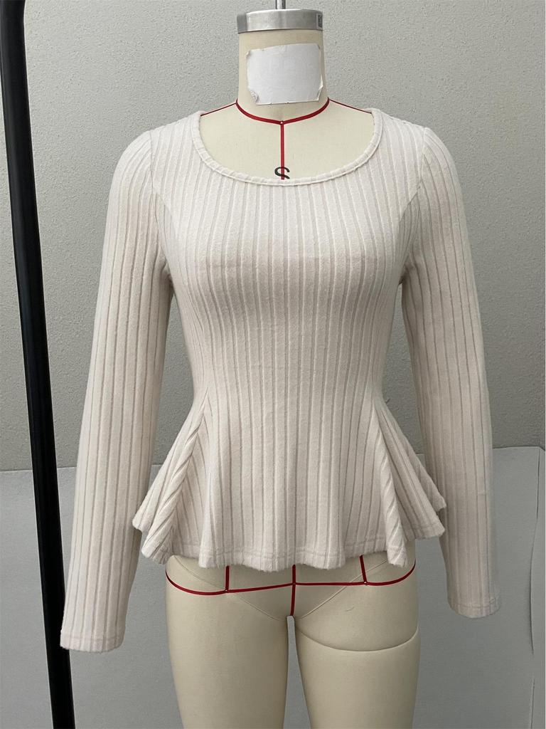 Women's Elegant Slim Fit Square Neck Autumn/Winter Top with Butterfly Knot