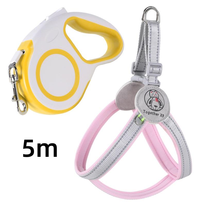 Guinzaglio per animali domestici, imbracatura riflettente, stile gilet, guinzaglio per cani