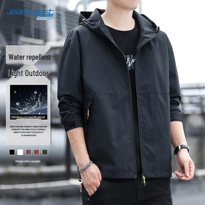 Jeanswest Men's Hooded Outdoor Windbreaker Jacket