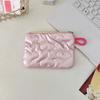 Silver Bow Pattern Coin Purse Women's Earphone Coins Keys Wallet Organizer Zipper Pouch Cosmetic Bag New