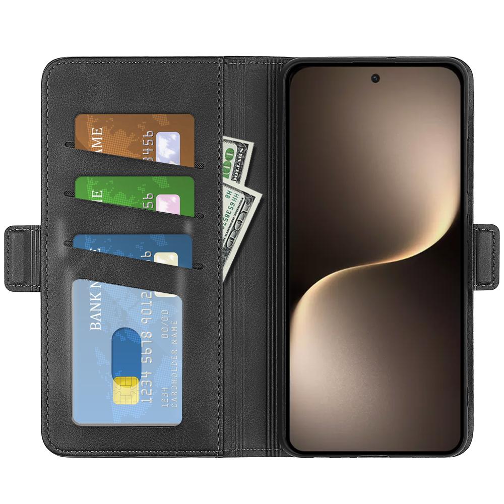 

For Honor Magic7 5G Stand Case Calf Texture Leather Wallet Phone Cover Red