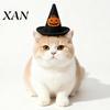 Animal Theme Party Decor Pet Halloween Witch Hat, Bows/Pumpkins Decor, Adjustable Felt Cosplay Headgear for Dogs Costume Accessory, Lightweight