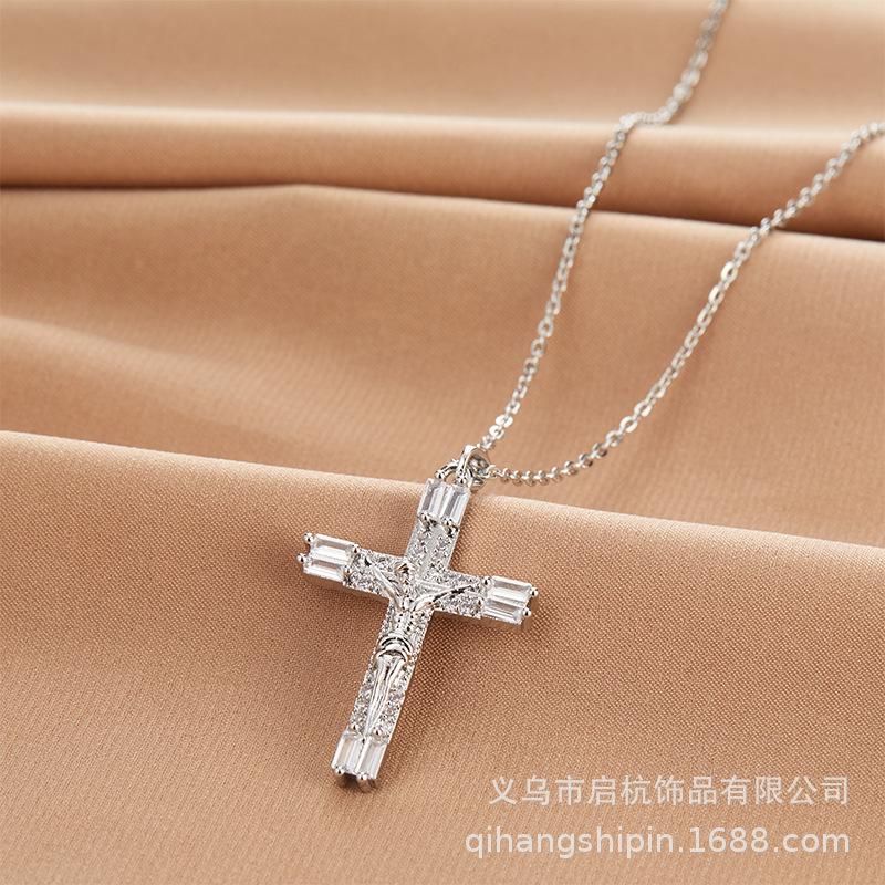Collier Croix Premium Polyvalent Personnalité Tendance Homme Et Femme Accessoires Collier Délicat