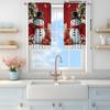 2pcs Christmas Snowman Printed Curtain for Christmas Home Decor - Rod Pocket Window Treatment for Bedroom, Office, Kitchen