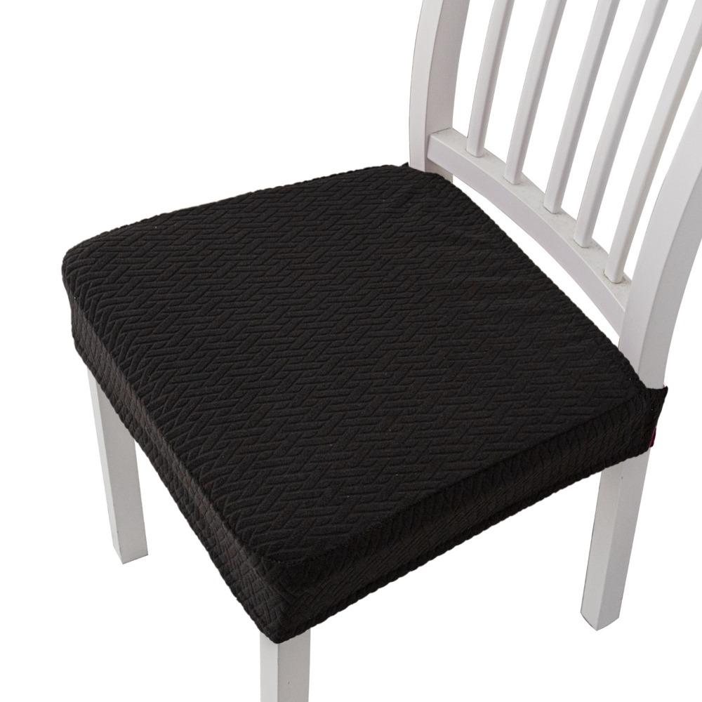 

Washable Stretch Chair Seat Covers Removable Spandex Chair Covers Elastic Seat Protectors Kitchen чорний