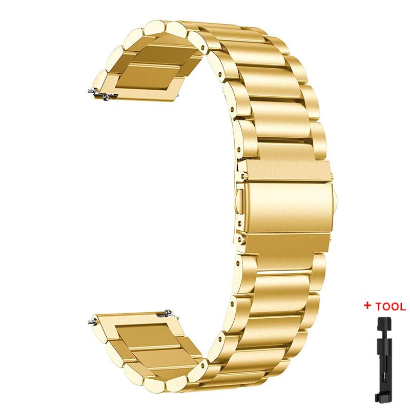 22mm 20mm Strap for Samsung Galaxy 7 6 5 4 40/44mm 6Classic Gear S3 Active2 Stainless Steel Bracelet for Huawei GT3 4Pro Amazfit