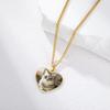 Collana Ciondolo Rotondo Cuore Rettangolo con Foto Personalizzata Acciaio Inossidabile Gioielli per Donna Uomo Famiglia Regalo di Compleanno