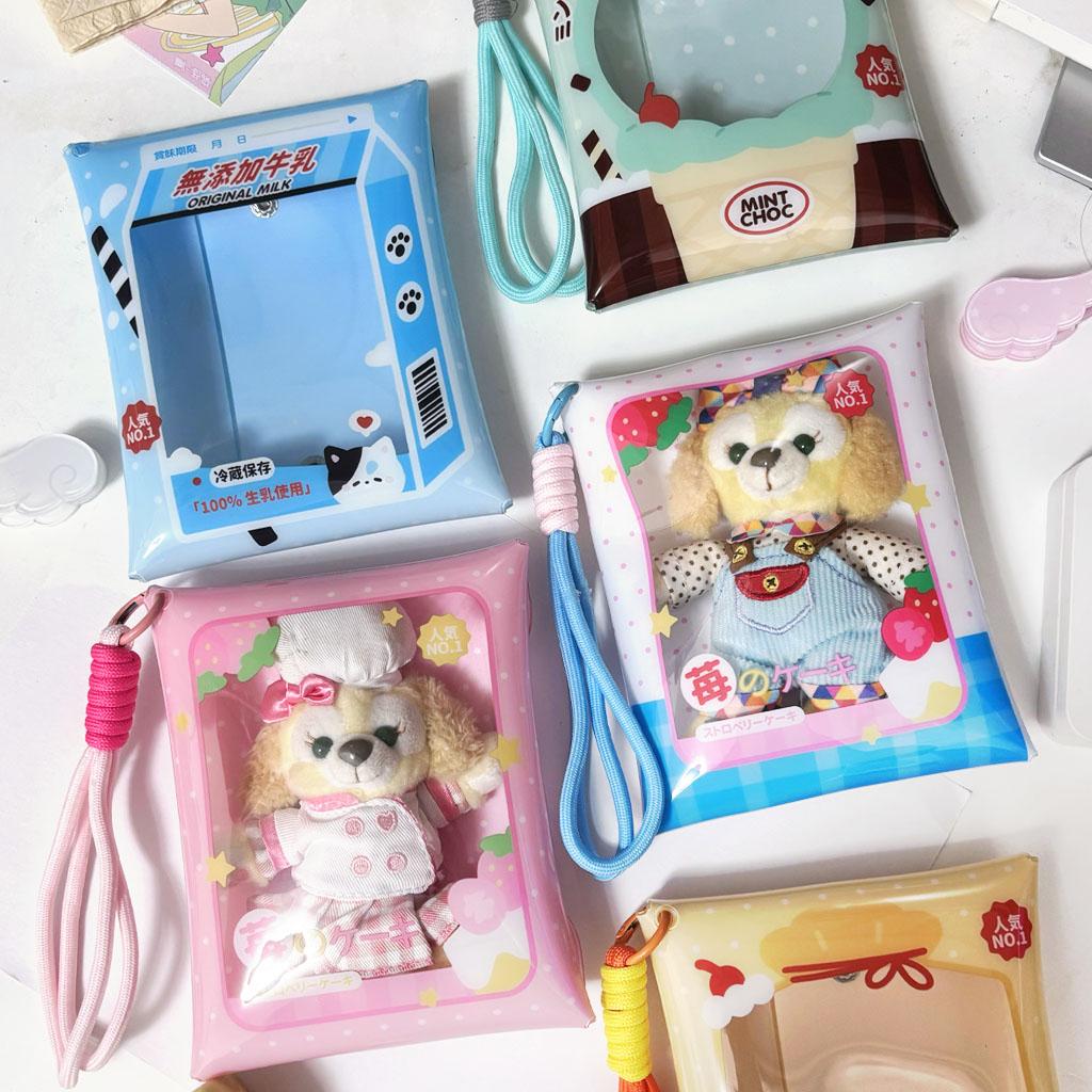 Kawaii Toast Doll Bags for Girls Toys Storage Pink Strawberry Cake Bag 13cm Doll Storage Bags Japan Style New Arrival Wholesales