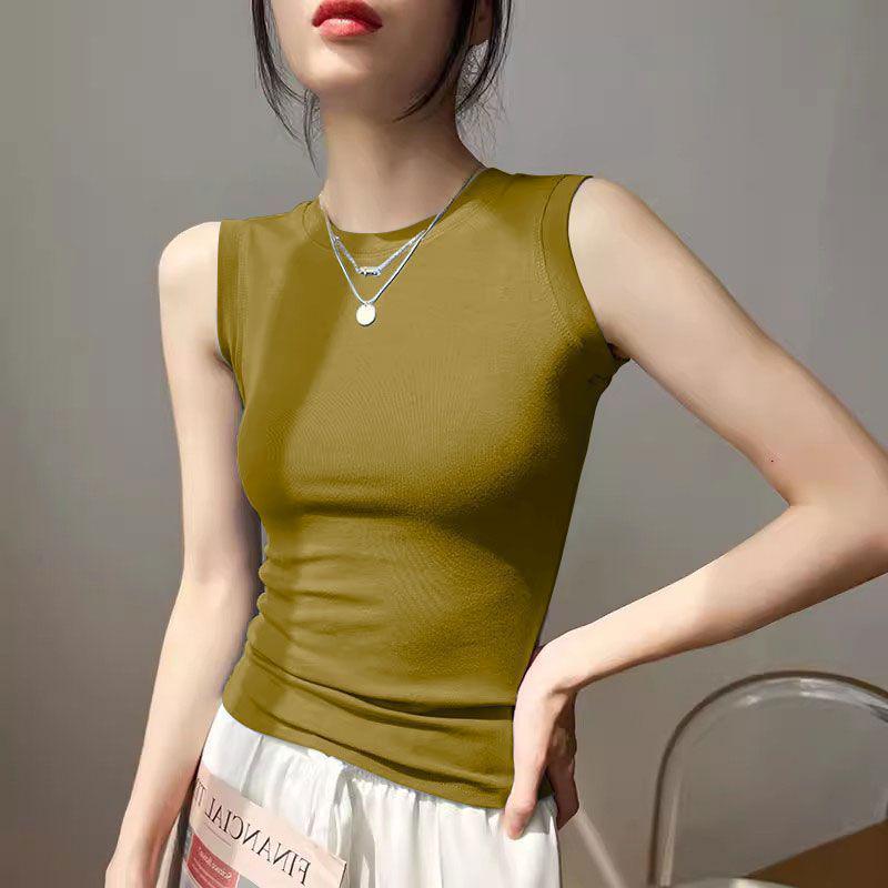 

Women s Summer Slim Fit Sleeveless Round Neck Tank and Cropped Cardigan Set 3XL (145-160 jin)