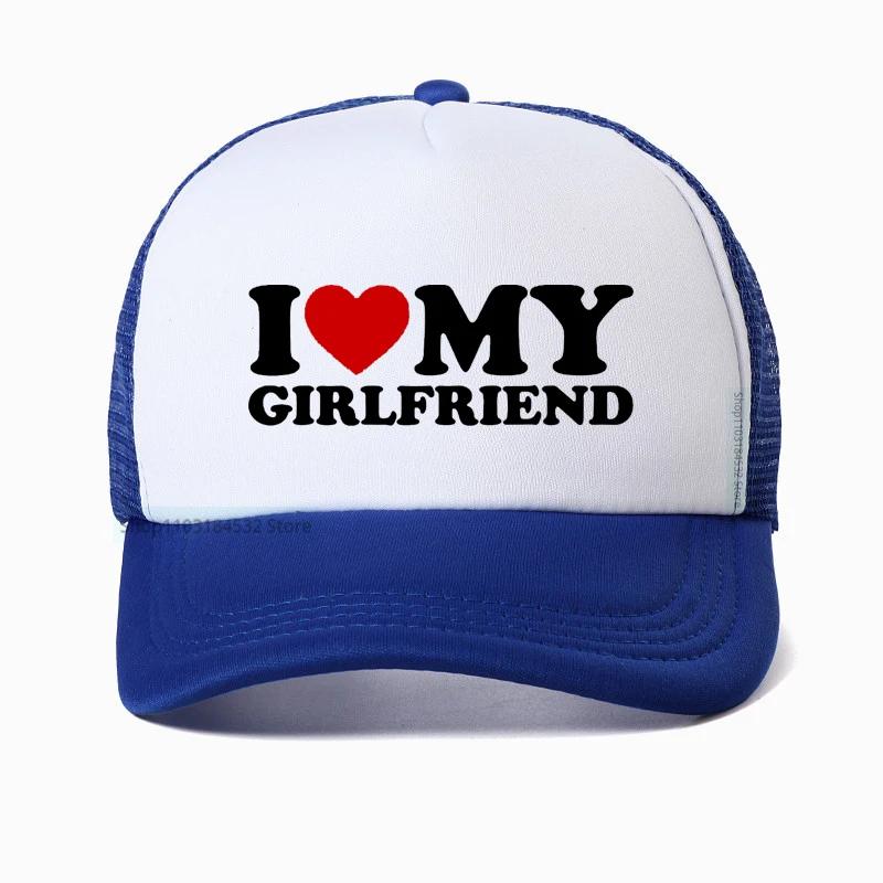 Ich Liebe Herz Meine Freundin Baseballkappe hohe Qualität Golfhüte Geburtstagsgeschenk cool Netz Atmungsaktiv Truckerhut Kappe