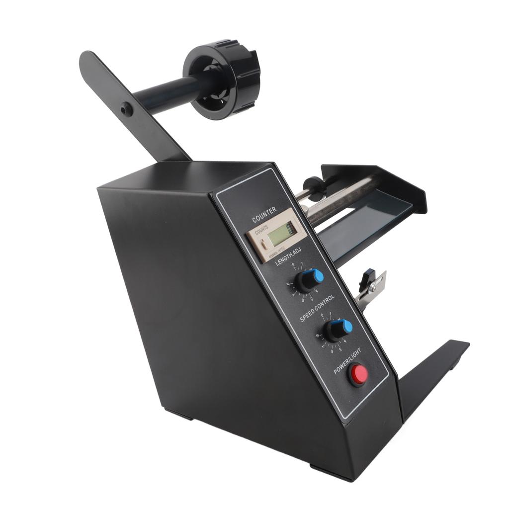 Etikettenspender Automatischer Etikettenrollenabwickler Digitalanzeige Einstellbare Geschwindigkeit Werkzeug US-Stecker 110V