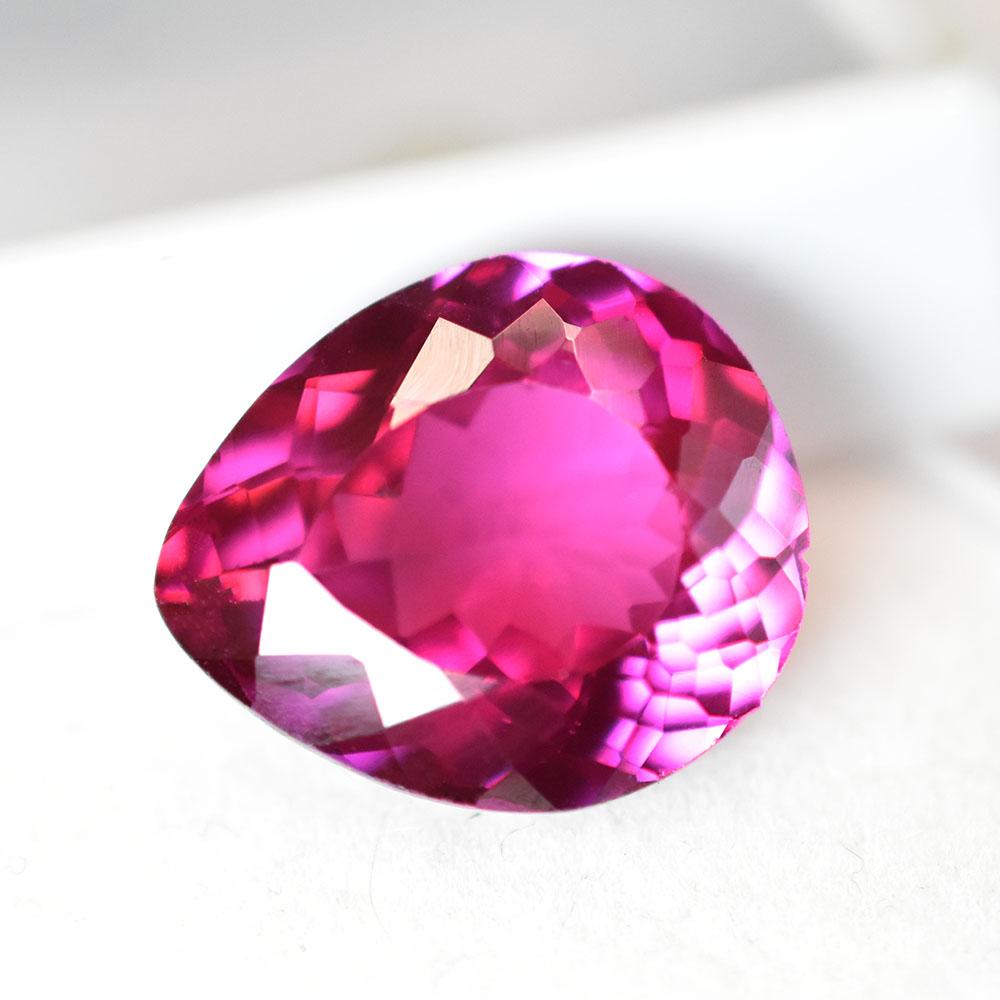 Natural Pink Ruby Certified 9.14 Ct Pear Cut Gemstone For Birthstone Jewelry