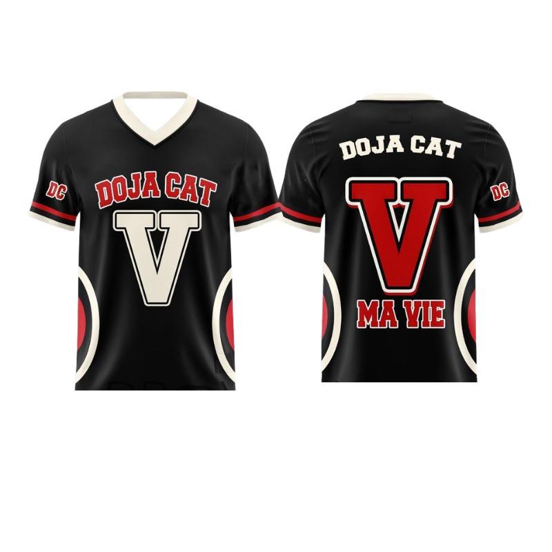 Doja Cat Ma Vie World Tour Fotbalový Dres 3D Plně Potisknuté Tričko Pánské Dámské V-výstřih Krátký Rukáv Trička Streetwear Koncertní Outfit