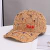 Beliebte Bart-Baseballkappe Hip-Hop Strass karierte Krempe Neue Baseballkappe Personalisierter Trendiger Hut