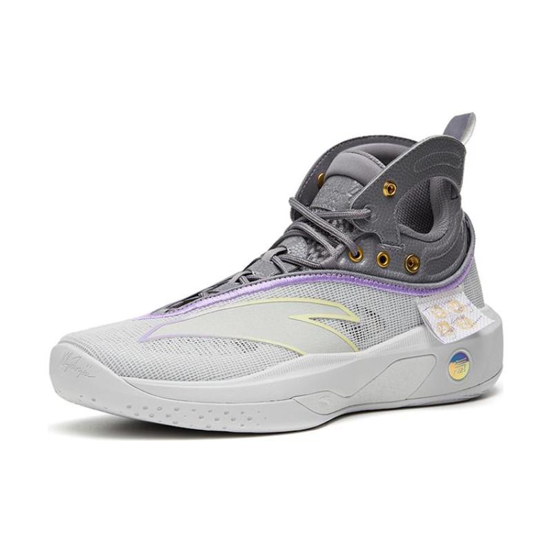 Anta KT8 Starlight Slip Resistant, Abrasion Resistant, Lightweight High Top Basketball Shoes Men's Purple Silver Sneakers 112321101-3