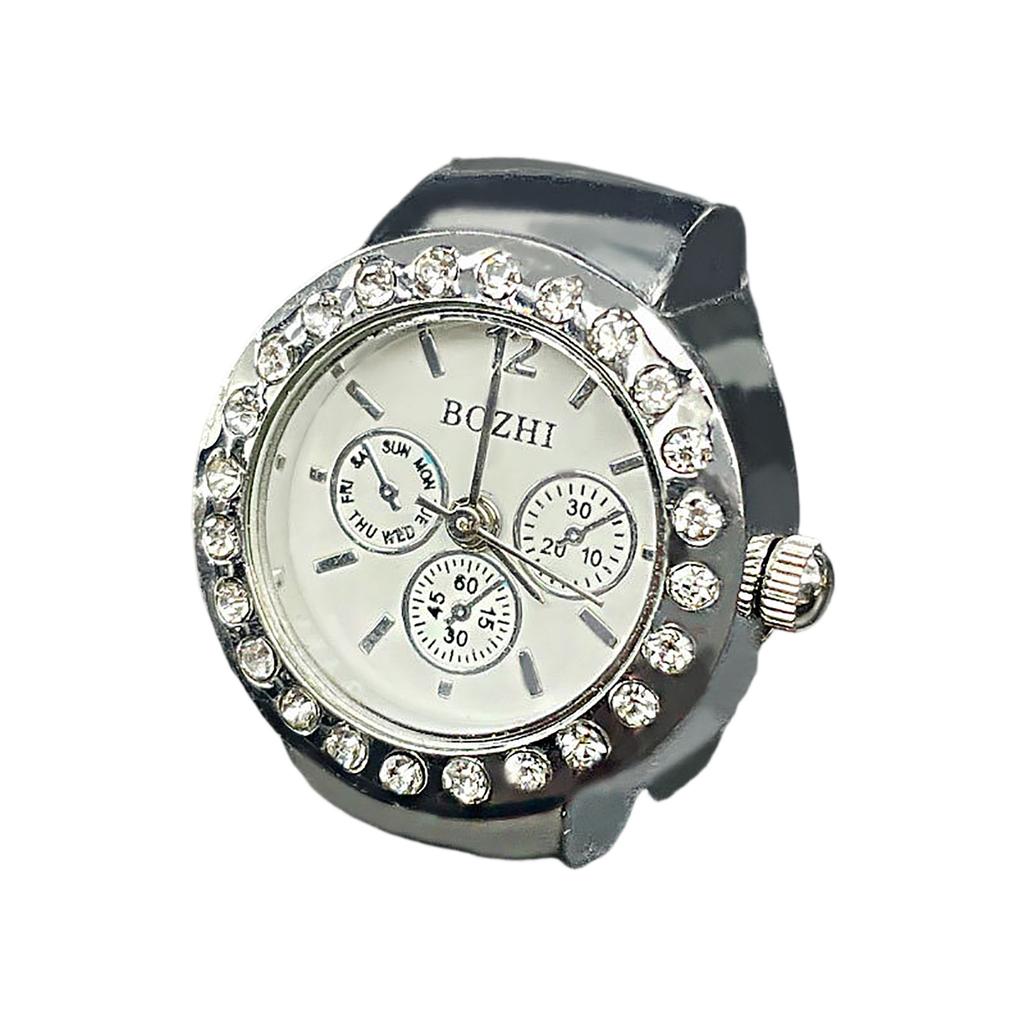 Prstenové hodinky Módní čtvercové hodinky ve tvaru prstenu Osobnostní kreativní retro styl Prstenové elektronické hodinky