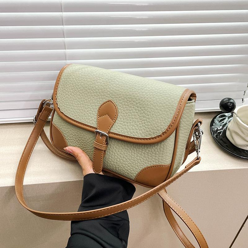 Retro Small Bag Women's Bag Summer New Fashion Shoulder Bag Fashion Crossbody Contrasting Color Small Square Bag Tide