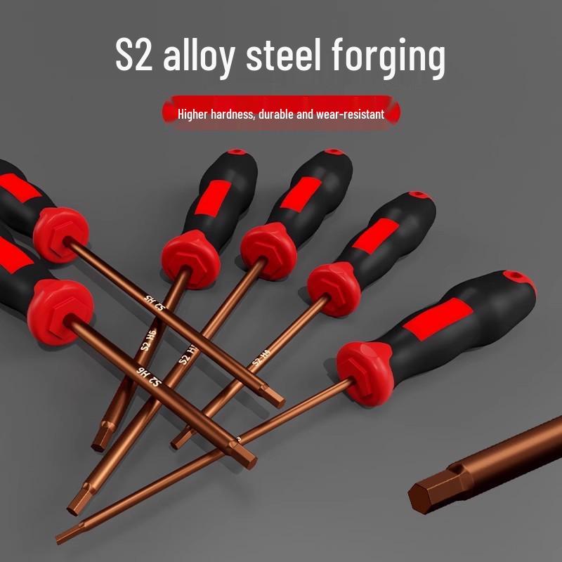 

Hexagonal S2 Steel Screwdriver Hex Wrench with Extended Straight Handle, H2.5/4mm Industrial Grade. H1.5 Industrial Grade Screwdriver S2 Steel