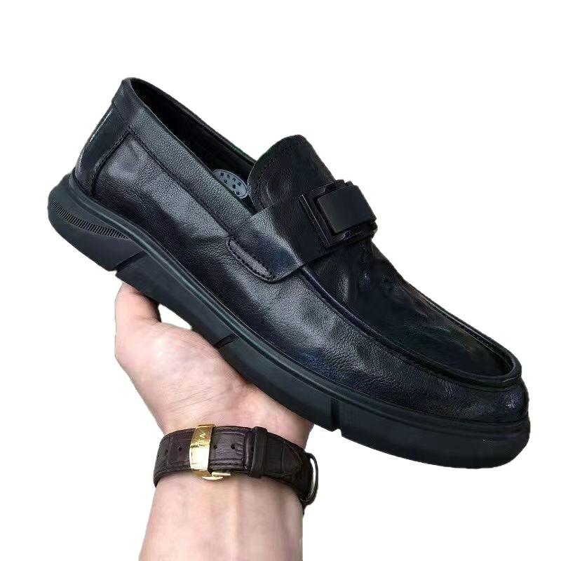 Herren Atmungsaktive Leder Slipper - Vielseitige Business Casual Schlupfschuhe