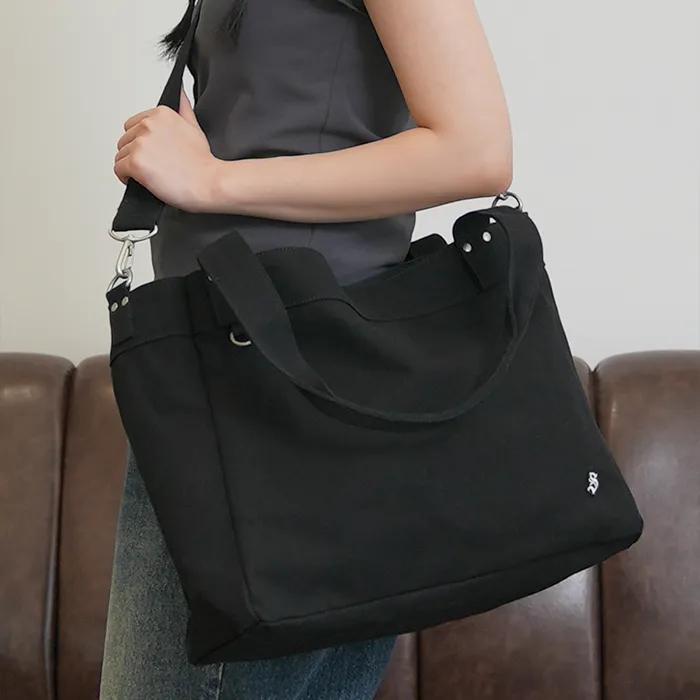 Canvas 2-Way Shoulder Bag_Black
