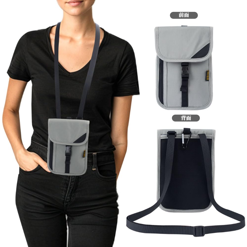 Passport Passport Bag with Storage Valuables Neck ID Card Clutch Travel Unisex [MNWMNW] Anti-Skimming Case, Ultra-Lightweight, Multi-Function Clasp,