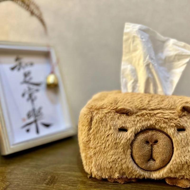 Cutie de șervețele de pluș Capybara Fără umplutură Drăguț Decorațiune pentru casă Jucărie de pluș Kawaii
