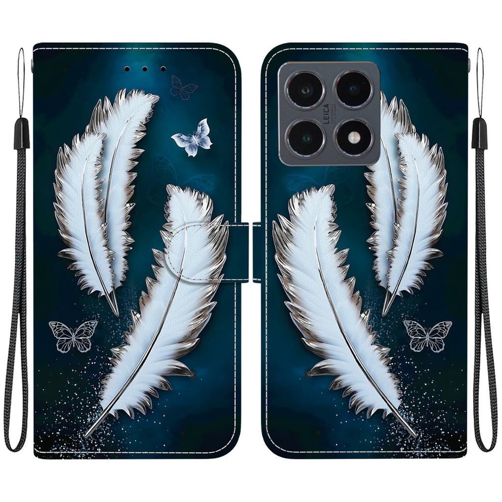 For Xiaomi 15T Case Pattern Printing Leather Flip Wallet Phone Cover with Lanyard