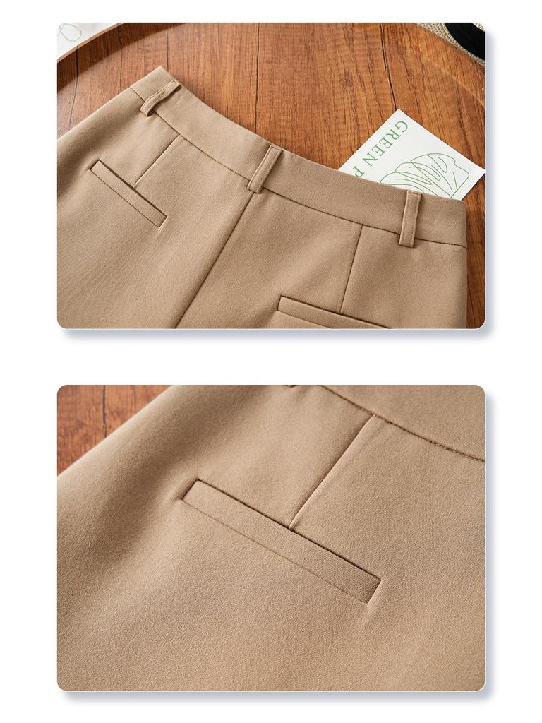 Women's Khaki Summer Suit Shorts, Thin Casual Loose Fit, Three-Point Design, Slimming Petite Hot Pants for 2025.