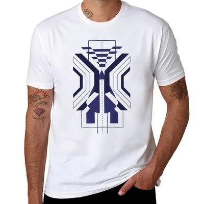 T-shirt tribal bleu abstrait linéaire géométrique pack de t-shirts en coton t-shirt homme T-shirt de luxe