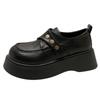 Black thick-soled heightening small leather shoes temperament single shoes spring new Mary Jane versatile shoes