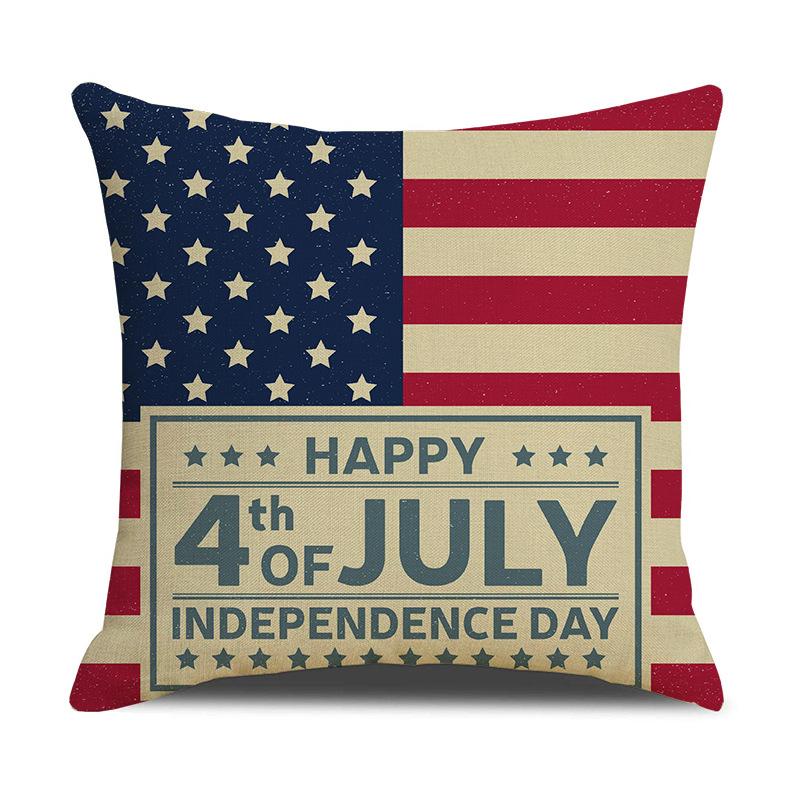 Linen Date Letter Flag Pillow Cover Car Pillow Office Nap Pillow