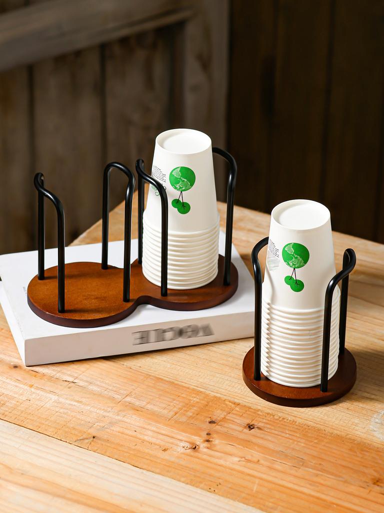 Disposable Cup Cup Holder Home Paper Cup Holder Desktop Coffee Table Storage Shelf Tea Cup Coffee Bamboo Cup Holder