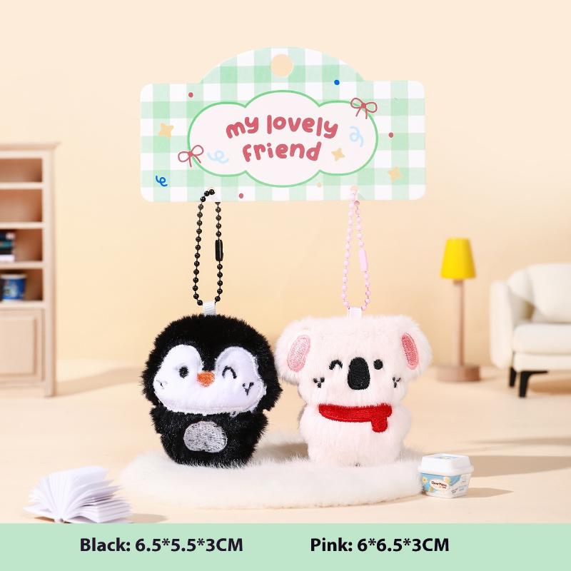 

1 пара милых плюшевых брелоков для ключей в виде собак, куклы, животные, подвеска, брелок для ключей для женщин, девочек, мультяшный кулон для школьной сумки, рюкзака, шарм, подарки