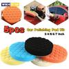 5Pcs Car Polishing Pad Kit 5/6/7 Inch Self-Adhesive Buffing Wheel Car Detailing Waxing Sponge Pads Auto Care Cleaning Tool