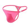 Ice Silk G-String Men Sexy Bulge Pouch Underwear Seamless Panties Soft Lingerie T-Back Thongs Underpants Low Rise Bikini Trunks