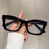 Square Small  Eyeglasses Frame  New Retro Multi-Color Option Flat Mirror Women'S Tide Package Flower Simple Eyeglass